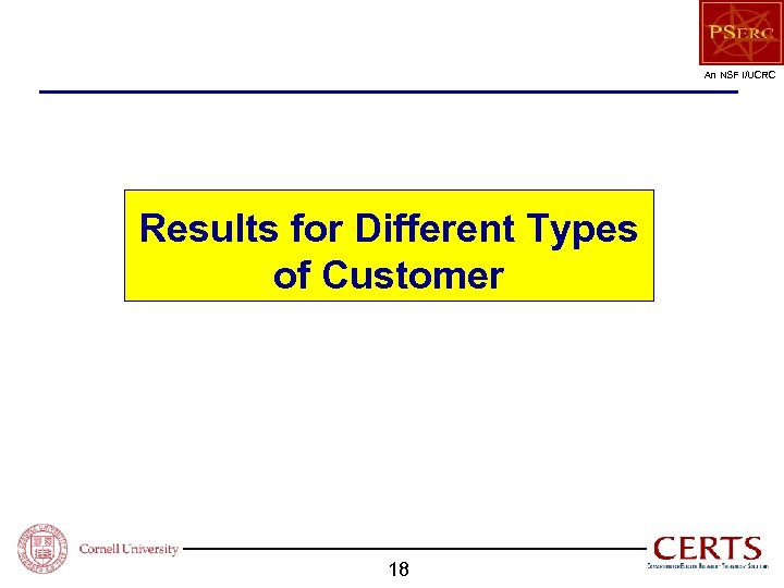 An NSF I/UCRC Results for Different Types of Customer 18 