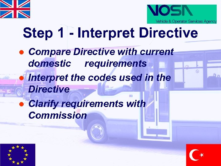 Step 1 - Interpret Directive l l l Compare Directive with current domestic requirements