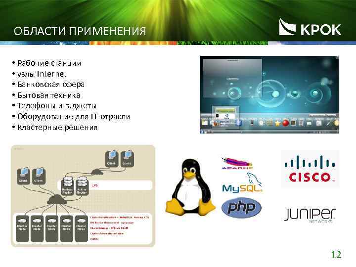 ОБЛАСТИ ПРИМЕНЕНИЯ • Рабочие станции • узлы Internet • Банковская сфера • Бытовая техника