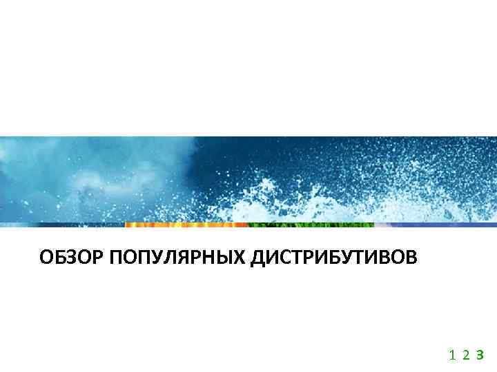 ОБЗОР ПОПУЛЯРНЫХ ДИСТРИБУТИВОВ 1 2 3 