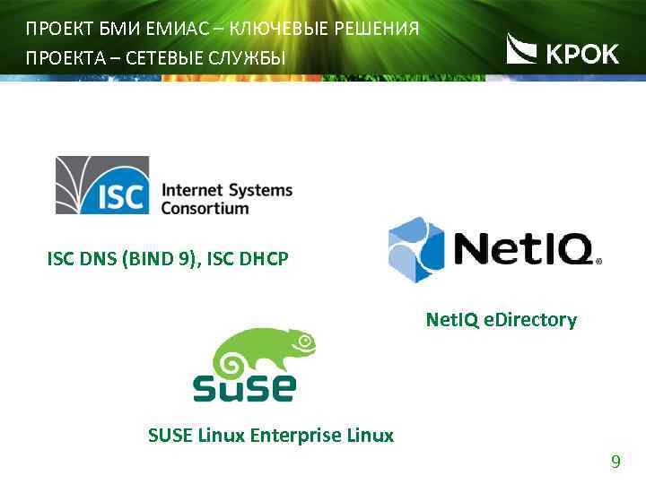 ПРОЕКТ БМИ ЕМИАС – КЛЮЧЕВЫЕ РЕШЕНИЯ ПРОЕКТА – СЕТЕВЫЕ СЛУЖБЫ ISC DNS (BIND 9),