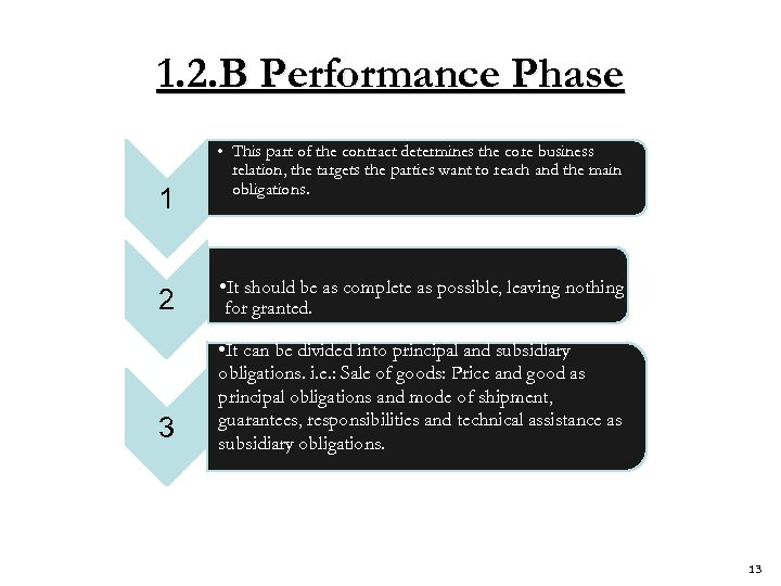 1. 2. B Performance Phase 1 2 3 • This part of the contract