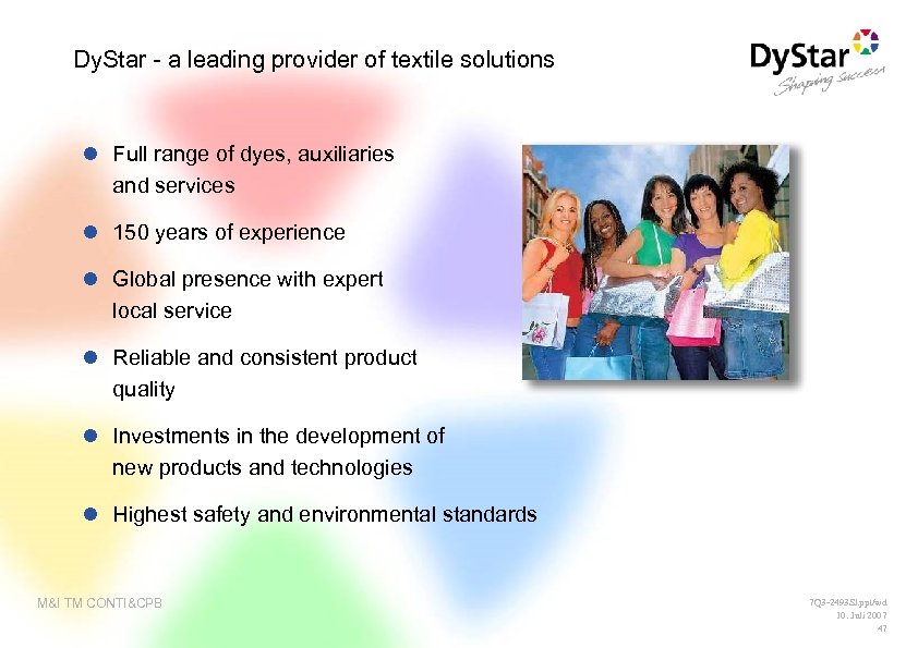 Dy. Star - a leading provider of textile solutions l Full range of dyes,