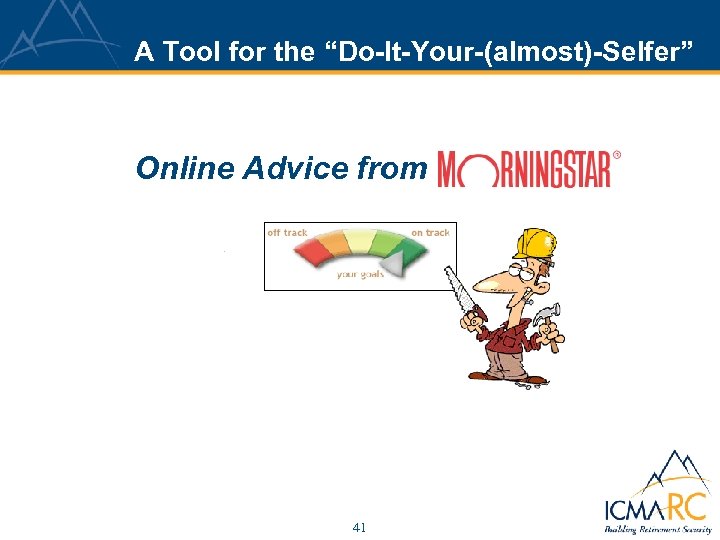 A Tool for the “Do-It-Your-(almost)-Selfer” Online Advice from 41 