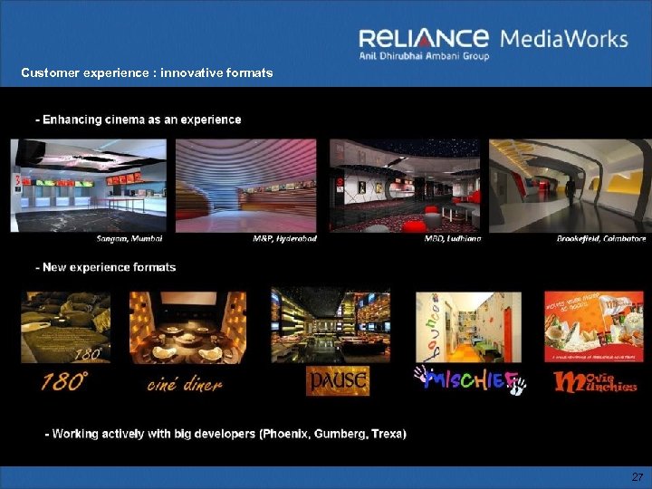 Customer experience : innovative formats 27 