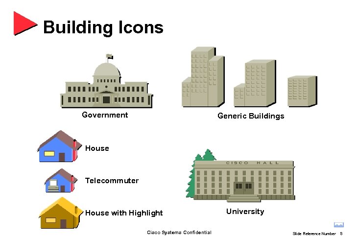 Building Icons Government Generic Buildings House Telecommuter House with Highlight Cisco Systems Confidential University