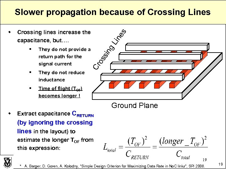 Slower propagation because of Crossing Lines They do not reduce inductance § g §