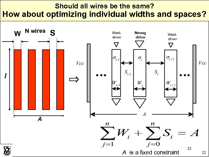 Should all wires be the same? How about optimizing individual widths and spaces? W