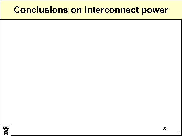 Conclusions on interconnect power 55 55 
