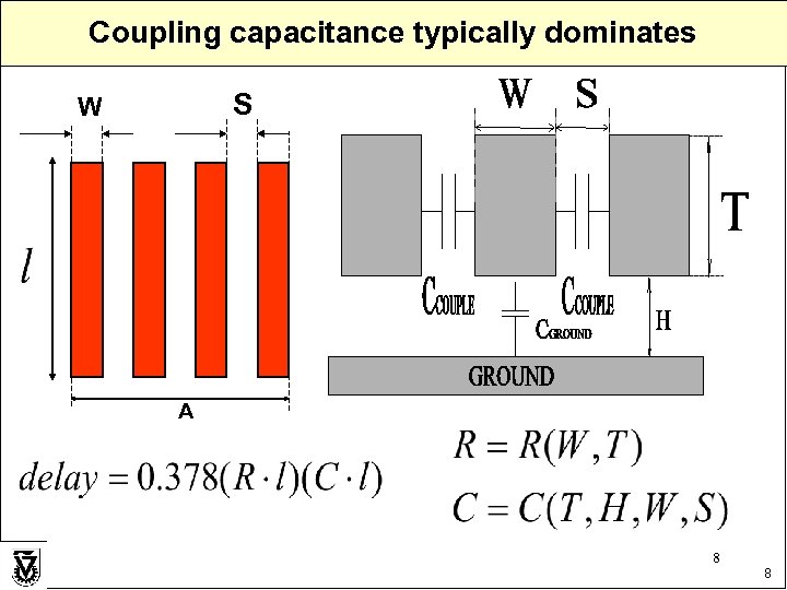 Coupling capacitance typically dominates S W A 8 8 