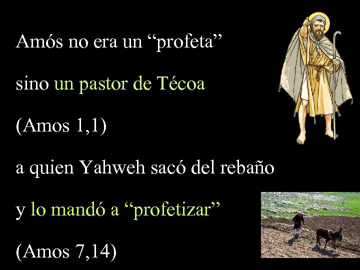 Amós no era un “profeta” sino un pastor de Técoa (Amos 1, 1) a