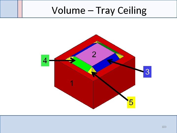 Volume – Tray Ceiling 2 4 3 1 5 103 