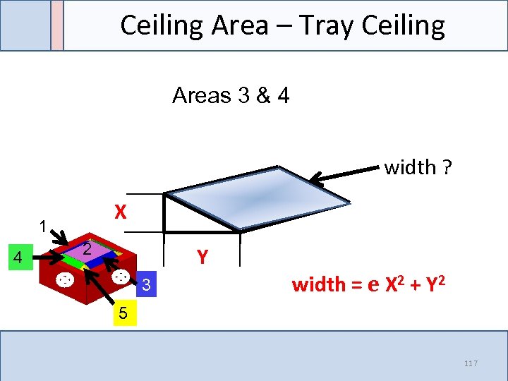 Ceiling Area – Tray Ceiling Areas 3 & 4 width ? X 1 4