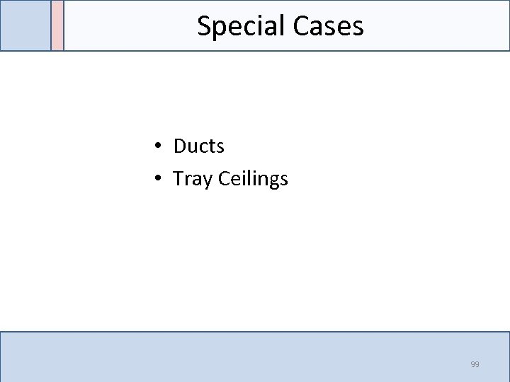 Special Cases • Ducts • Tray Ceilings 99 