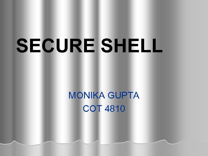 SECURE SHELL MONIKA GUPTA COT 4810 