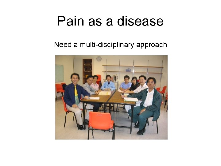 Pain as a disease Need a multi-disciplinary approach 