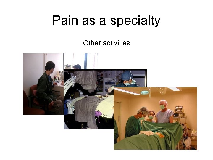 Pain as a specialty Other activities 