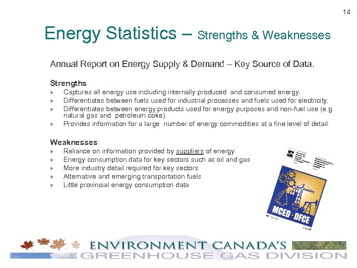 14 Energy Statistics – Strengths & Weaknesses Annual Report on Energy Supply & Demand