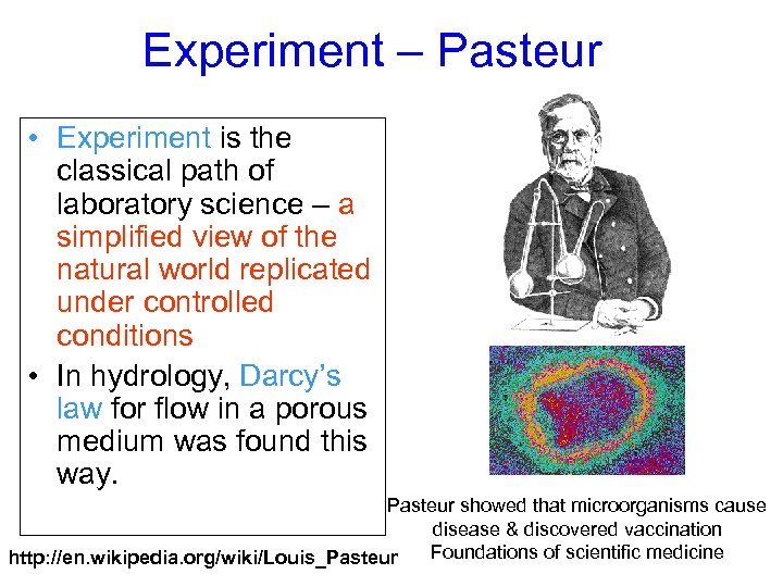 Experiment – Pasteur • Experiment is the classical path of laboratory science – a