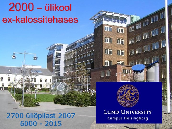 2000 – ülikool ex-kalossitehases 2700 üliõpilast 2007 6000 - 2015 