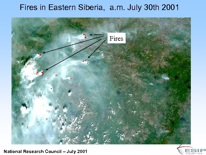 Fires in Eastern Siberia, a. m. July 30 th 2001 Fires National Research Council