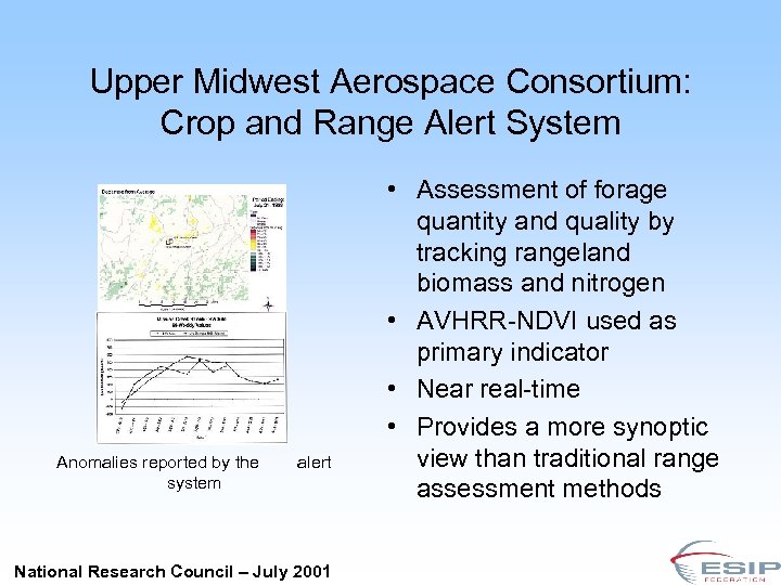 Upper Midwest Aerospace Consortium: Crop and Range Alert System Anomalies reported by the alert