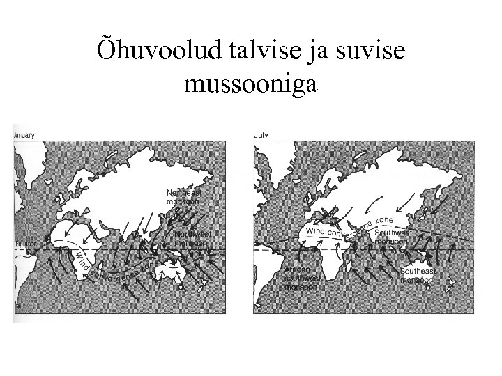 Õhuvoolud talvise ja suvise mussooniga 