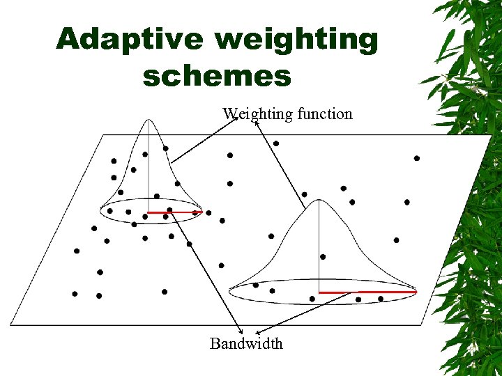Adaptive weighting schemes Weighting function Bandwidth 