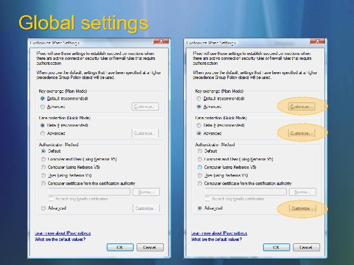 Global settings 