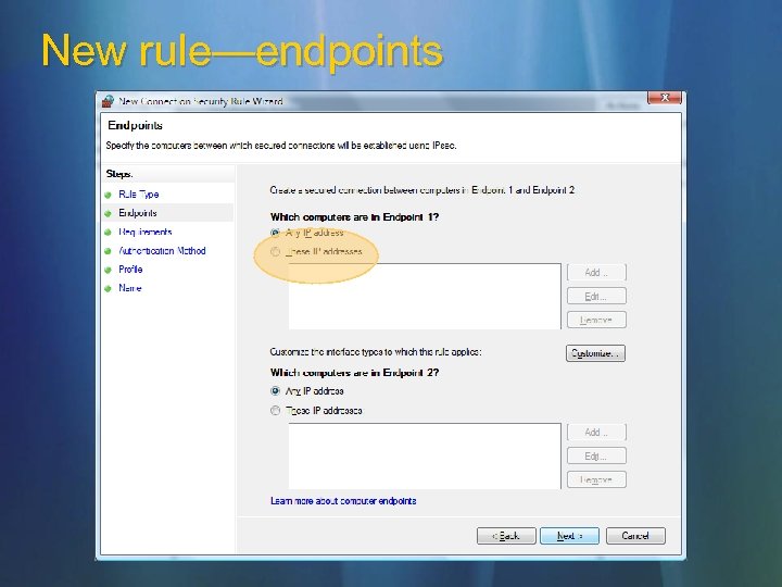 New rule—endpoints 