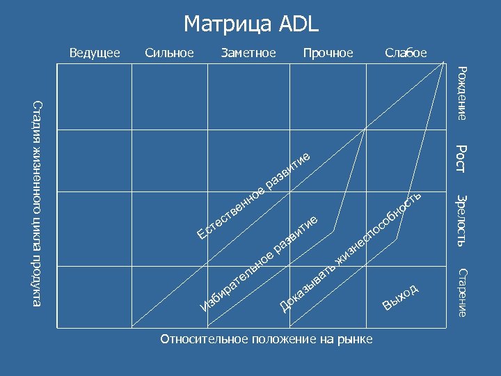 Матрица ADL Ведущее Сильное Заметное Прочное Слабое Рождение Рост в е но н з