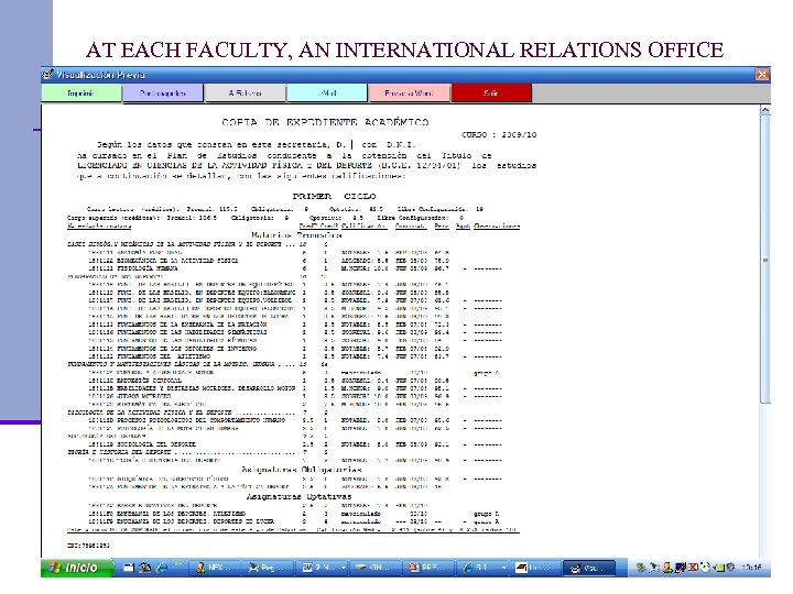 AT EACH FACULTY, AN INTERNATIONAL RELATIONS OFFICE 