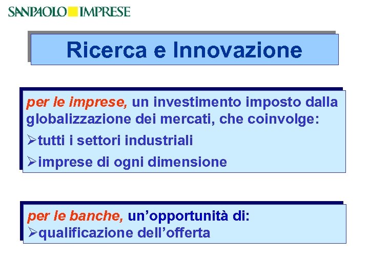 Ricerca e Innovazione per le imprese, un investimento imposto dalla globalizzazione dei mercati, che