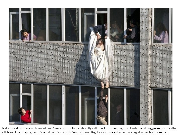 A distressed bride attempts suicide in China after her fiance abruptly called off their
