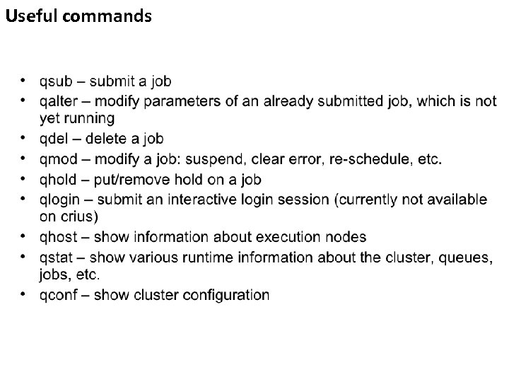 Useful commands 