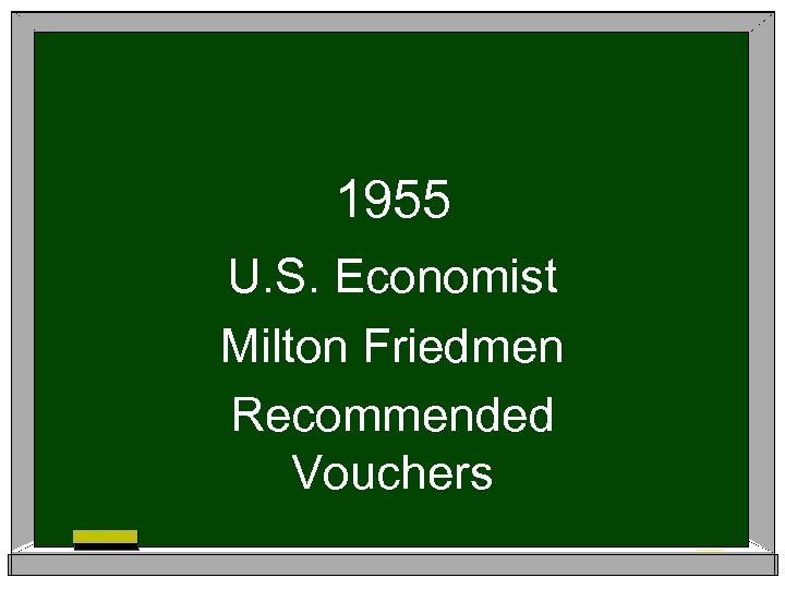 1955 U. S. Economist Milton Friedmen Recommended Vouchers 