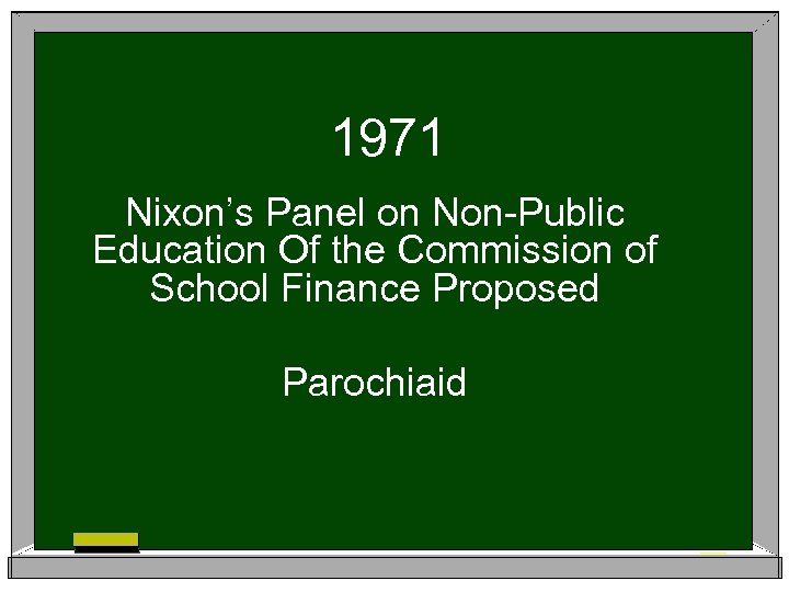 1971 Nixon’s Panel on Non-Public Education Of the Commission of School Finance Proposed Parochiaid