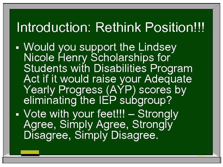 Introduction: Rethink Position!!! Would you support the Lindsey Nicole Henry Scholarships for Students with