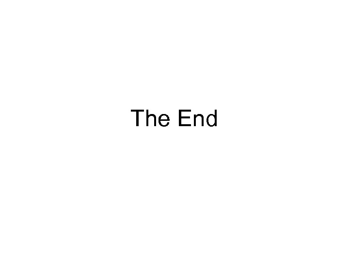 The End 