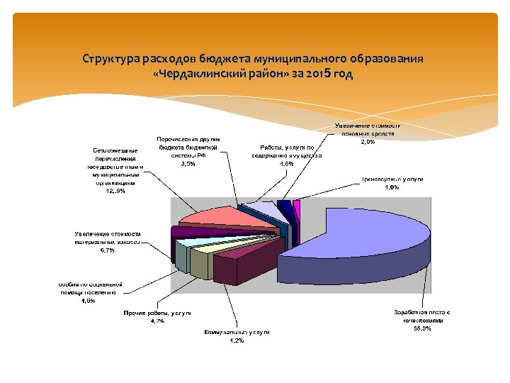 Структура расходов бюджета муниципального образования «Чердаклинский район» за 2015 год 