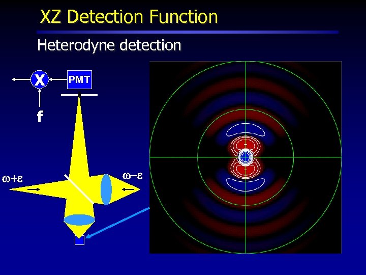 XZ Detection Function Heterodyne detection X PMT f w+e w-e 