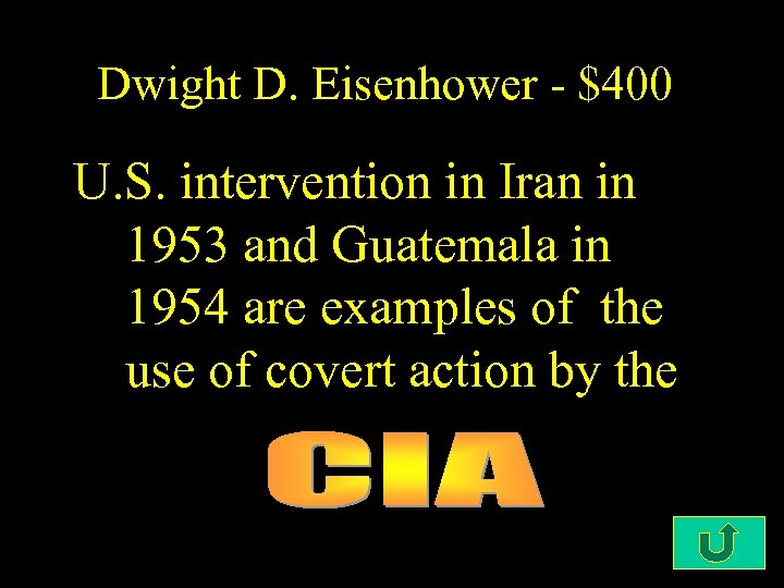 Dwight D. Eisenhower - $400 U. S. intervention in Iran in 1953 and Guatemala