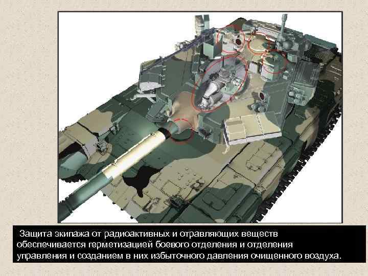  Защита экипажа от радиоактивных и отравляющих веществ обеспечивается герметизацией боевого отделения и отделения