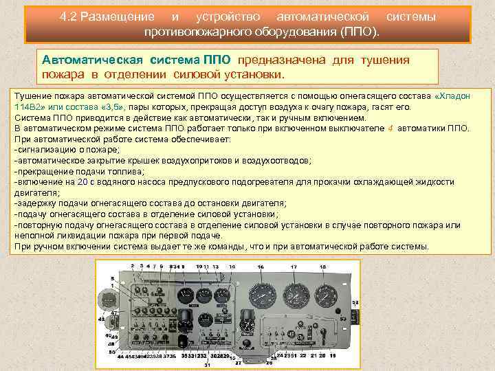 4. 2 Размещение и устройство автоматической системы противопожарного оборудования (ППО). Автоматическая система ППО предназначена