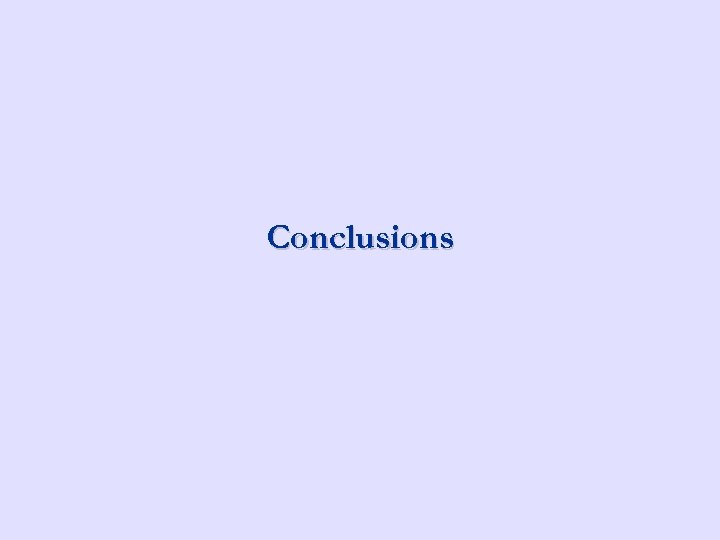 Conclusions 