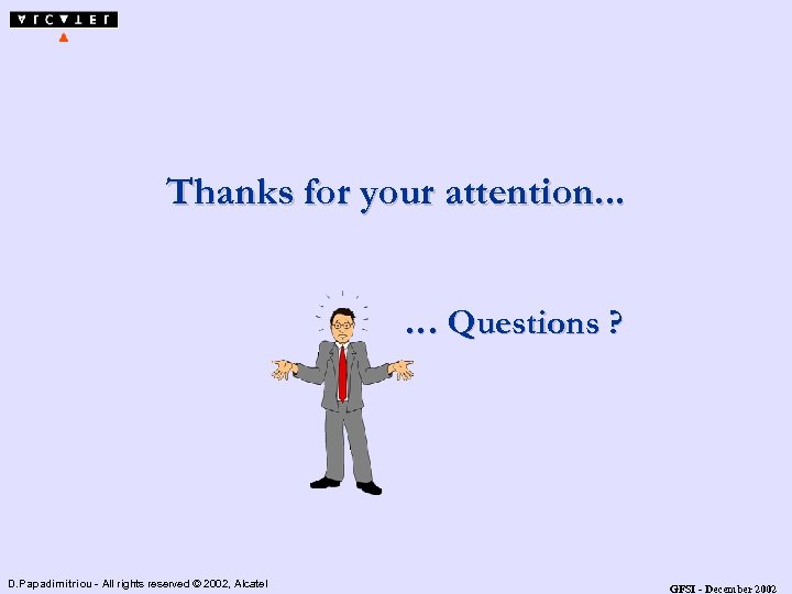 Thanks for your attention. . . … Questions ? D. Papadimitriou - All rights