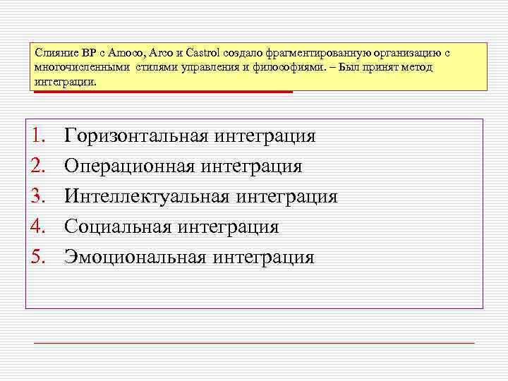 Слияние ВР с Amoco, Arco и Castrol создало фрагментированную организацию с многочисленными стилями управления