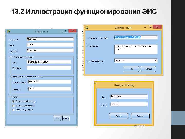 13. 2 Иллюстрация функционирования ЭИС 