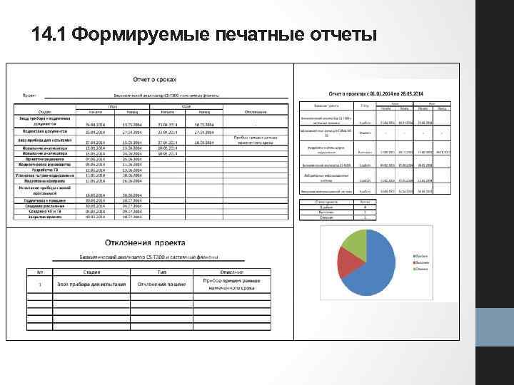 14. 1 Формируемые печатные отчеты 