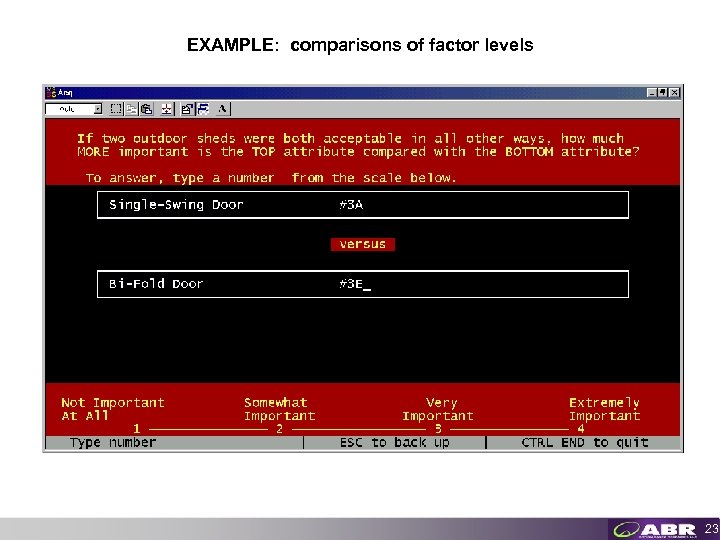 EXAMPLE: comparisons of factor levels 23 